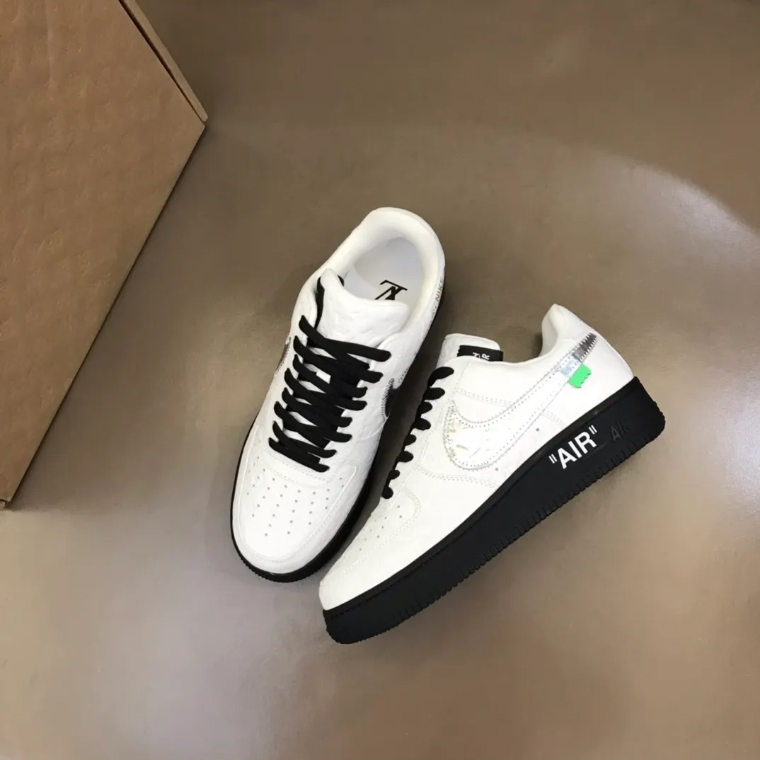 lMen's shoes 💰p440 "*OUIS *UITTO*" x OFF-WHITE x Nike tripartite collaboration! Trendy and cool men's casual sports shoes with unrivaled color matching. The design idea basically continues the style of THE TEN. The Swoosh line and tongue label have a very familiar visual effect and are both fashionable and trendy! A must-have for fashionistas! The effect on your feet is absolutely stunning! Size: 38-45